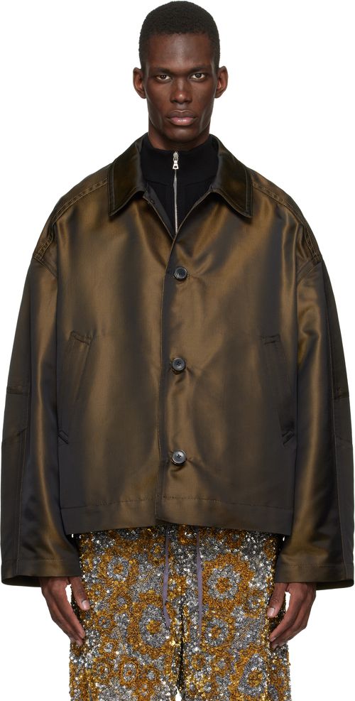 Brown Dropped Shoulder Jacket