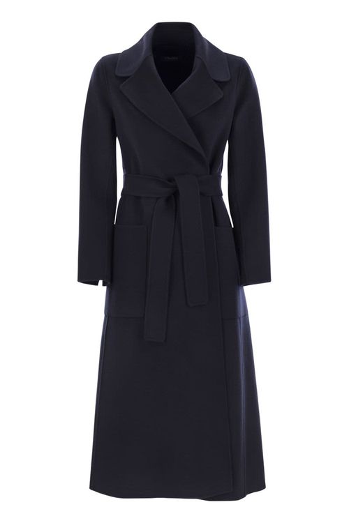 S Max Mara Women's Paolore - Wool Dressing Gown Coat in Blue | Size 34 | 2519011071600
