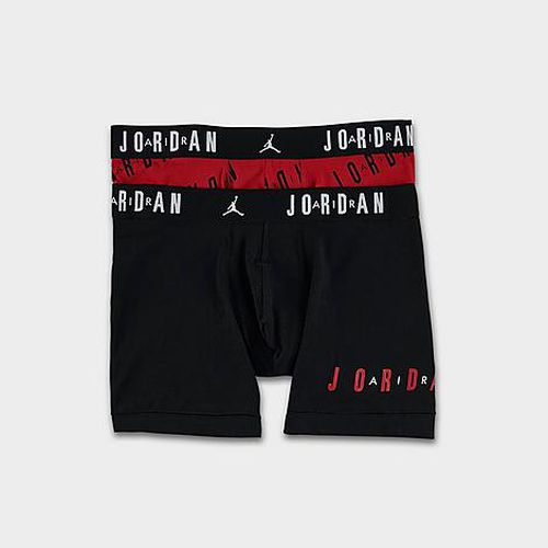 Men's Flight Cotton Stretch Boxer Briefs (2-Pack) in Black/Red