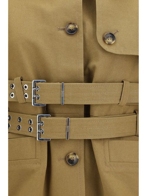 Canvas with Double Belt Jacket — Beige