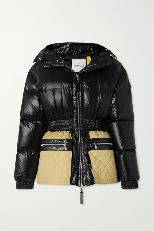 + 1952 Patricia Hooded Quilted Shell Down Jacket - Black - 1