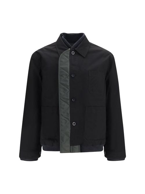 Ripstop Nylon Bomber Jacket — Black