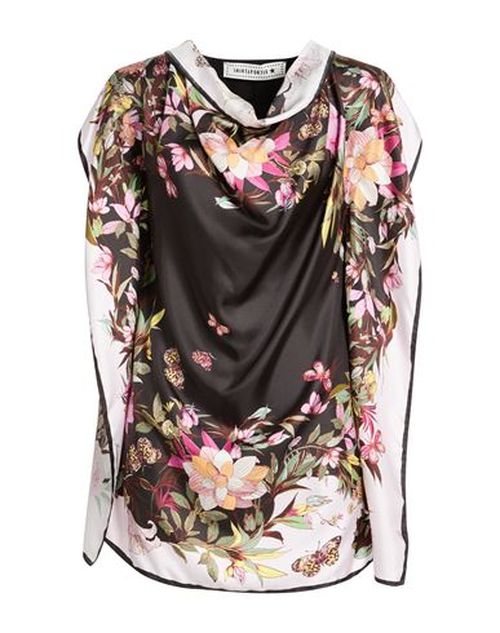 Woman Top Black Size M Silk, Cotton, Elastane