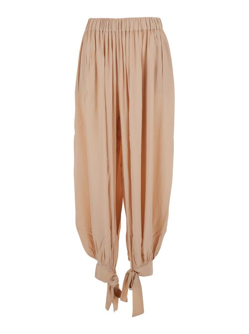 Elasticated Relaxed-Fit Trousers — Pink