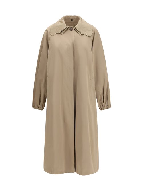 Ottoman Detachable-Collar Trench Coat — Beige