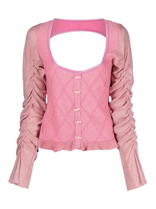 Cardigan with button roses