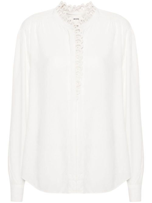 Estela broderie anglaise-trim shirt - White
