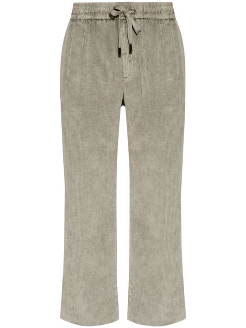 Logo-plaque corduroy trousers - Grey