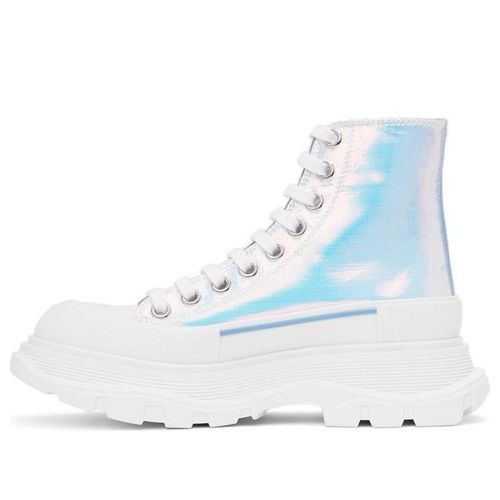 (WMNS) Silver Holographic Tread Slick Platform High Sneakers 'White Multi'