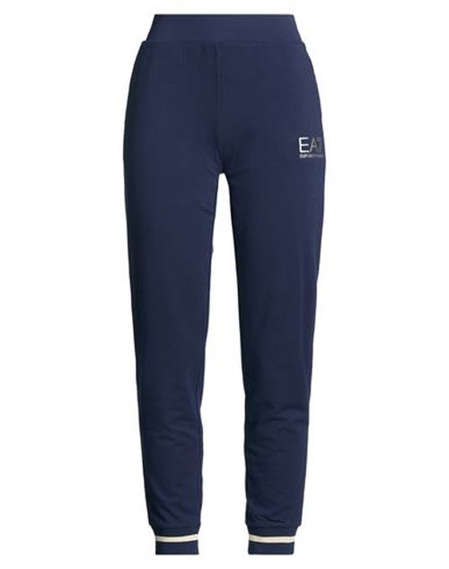 Woman Pants Navy Size S Cotton, Elastane, Polyester, Metallic fiber