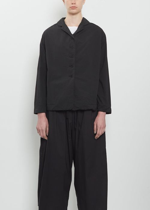 Album di Famiglia tretch Canvas Loose Blazer Jacket Ã¢ÂÂ Black ize