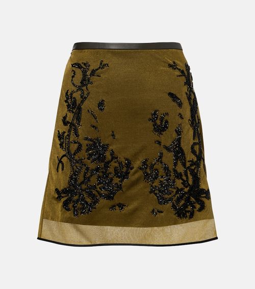 Beaded floral miniskirt
