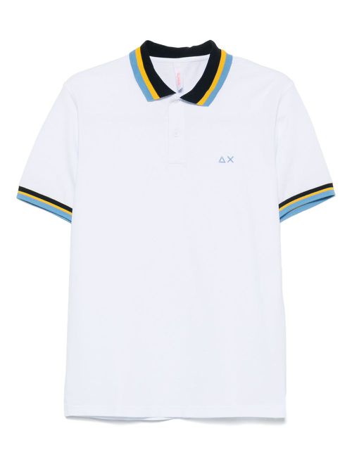 Sun 68 piqué-weave polo shirt - White