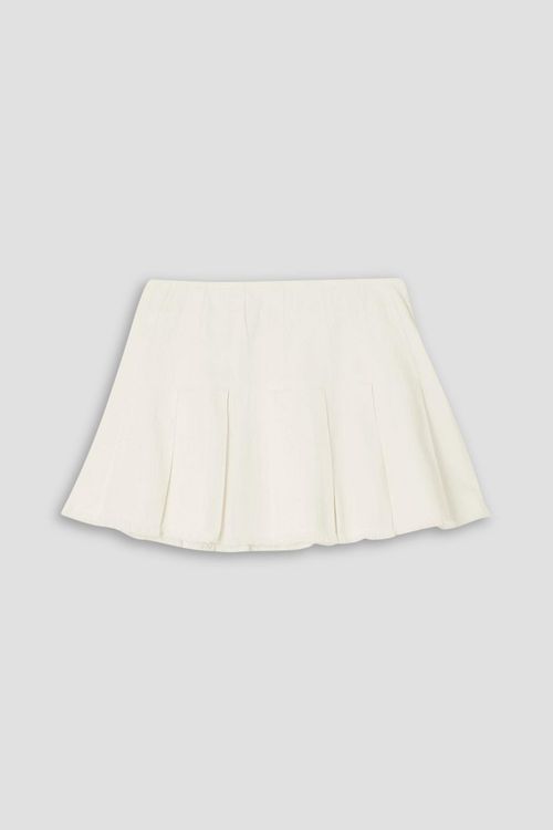 Jamie frayed pleated denim mini skirt