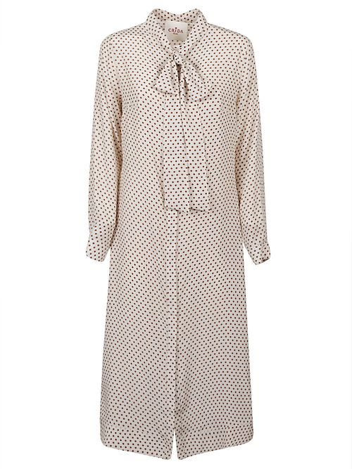 Polka Dot Silk Midi Dress