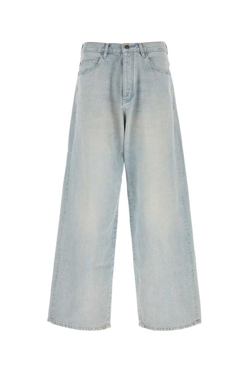 Wide-Leg Cotton Jeans — Blue