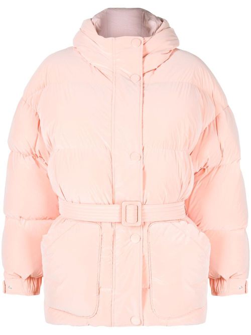 Belted puffer jacket - Pink