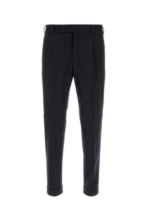 Stretch Wool Blend Trousers — Blue