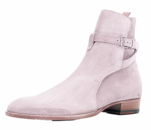 Santimon Men’s Suede Leather Jodhpur Boots with Buckle Strap