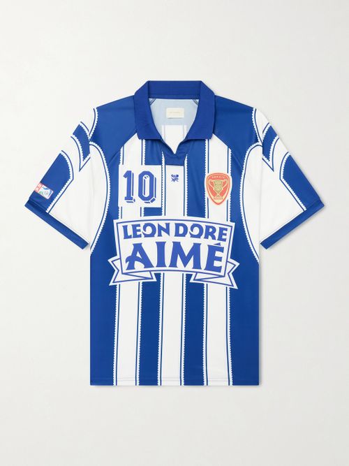 Logo-Appliquéd Striped Jersey T-Shirt