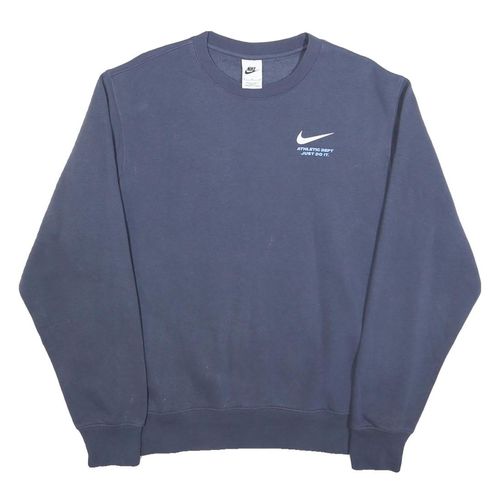 NIKE Mens Blue Crew Neck M Athletic Dept Just Do It Sweatshirt Classic Fit
