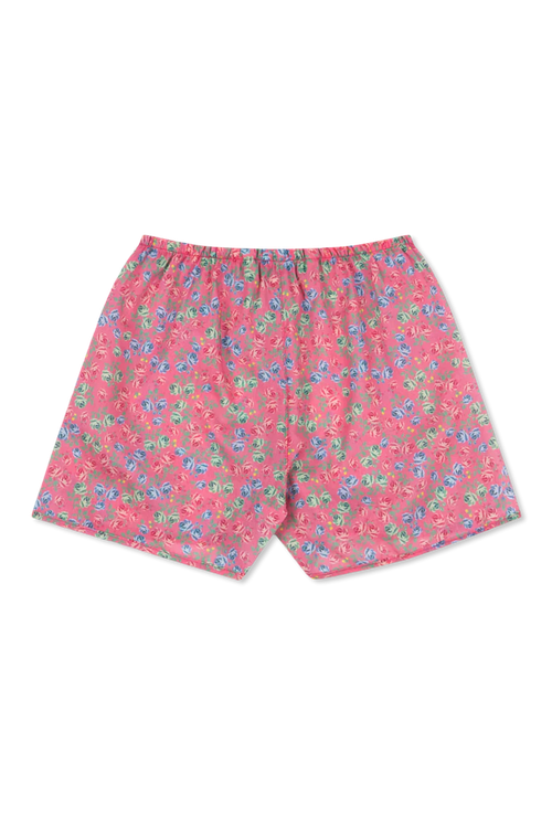 Floral Motif Shorts, Unisex, Pink