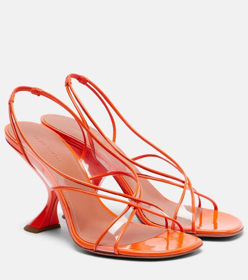 Lena 90 leather-trimmed mules