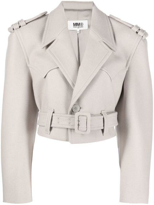 Cropped biker jacket - Grey