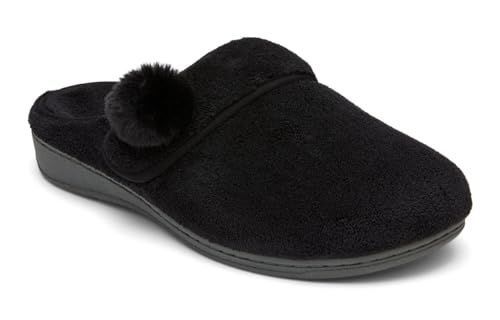 Vionic Women's Indulge Emily Mule Slipper-Comfortable Spa House Slippers that include Three-Zone Comfort with Orthotic Insole Arch Support