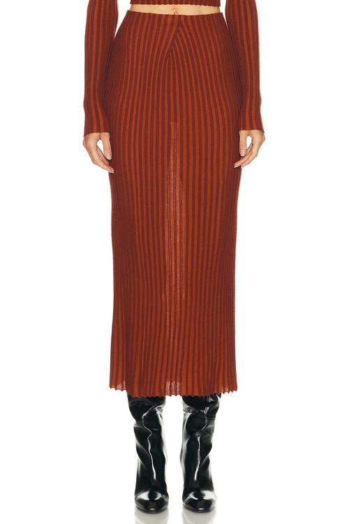 Gabriela Hearst Krause Skirt in Burnt Orange
