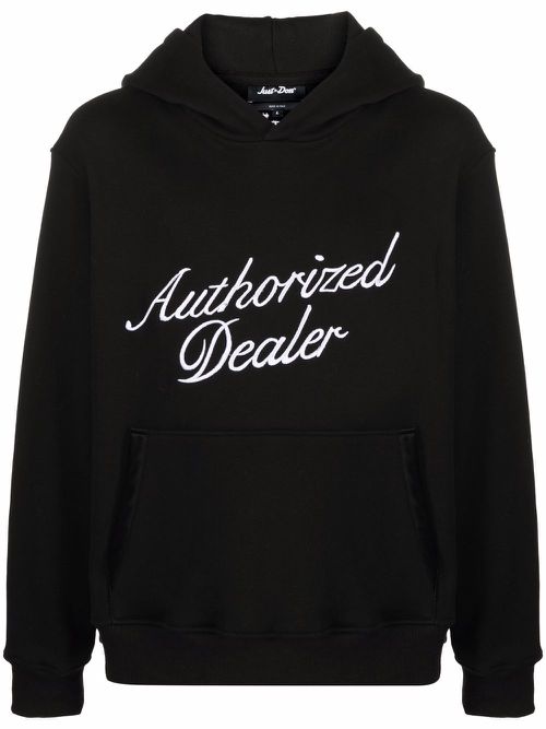 Authorized Dealer slogan-print cotton hoodie - Black