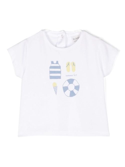 Summer Kit-print cotton T-shirt - White