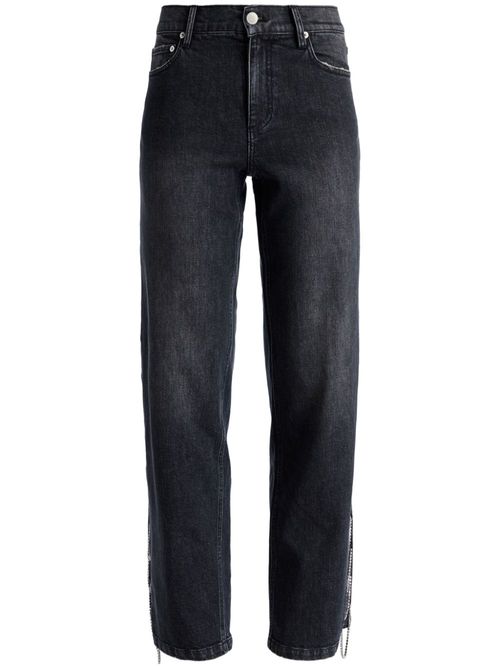 Gayle crystal-embellisjed straight-leg jeans - Black