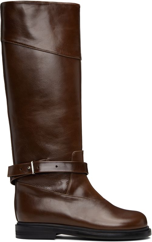 Tan Belted Angt Long Tall Boots
