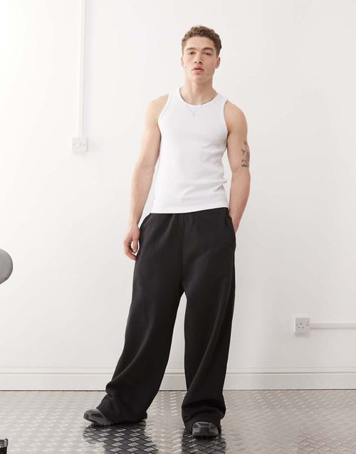 Weekday super oversized wide leg sweatpants in black