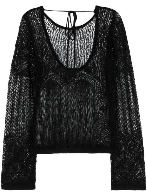 Kent open-knit top - Black