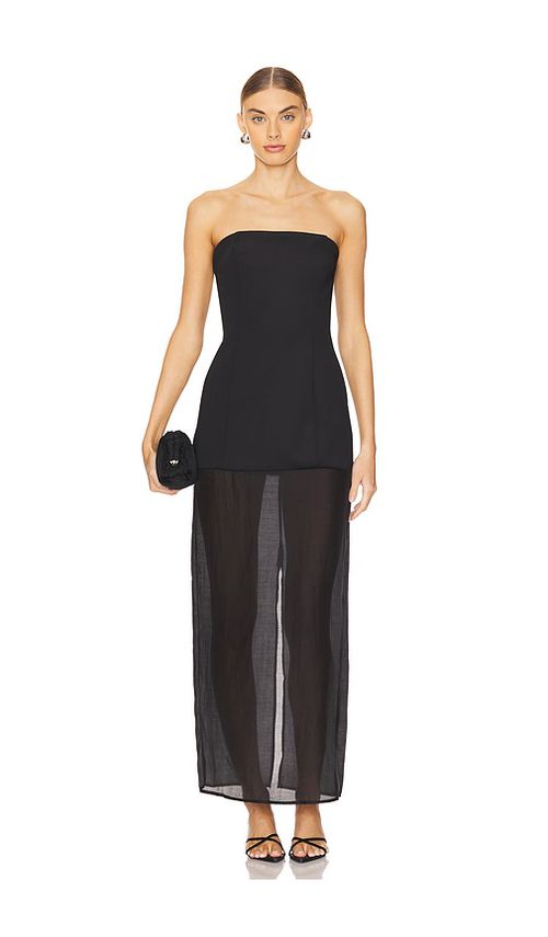 SNDYS HALBDURCHSICHTIGES KLEID CHLOE in Black. Größe XXL. Also in L, M, S, XL