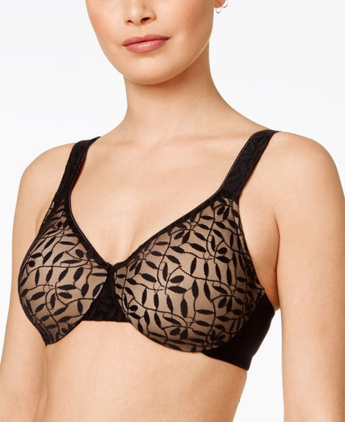 Sheer Leaves Minimizer Bra 35519 - Black
