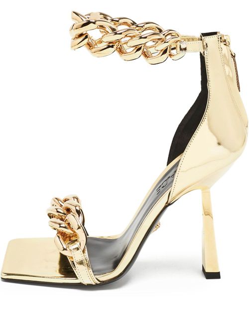 Medusa chain ankle-strap sandals - Gold