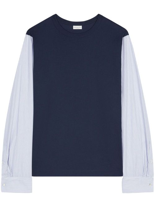 Cuff-sleeve T-shirt - Blue