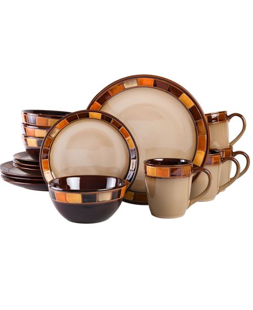 Elite Casa Estebana 16-Piece Dinnerware Set, Service for 4 - Open Misce