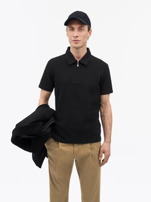 Tiger of Sweden Polohemd mit kurzen Ärmeln, schwarz, XL für Männer