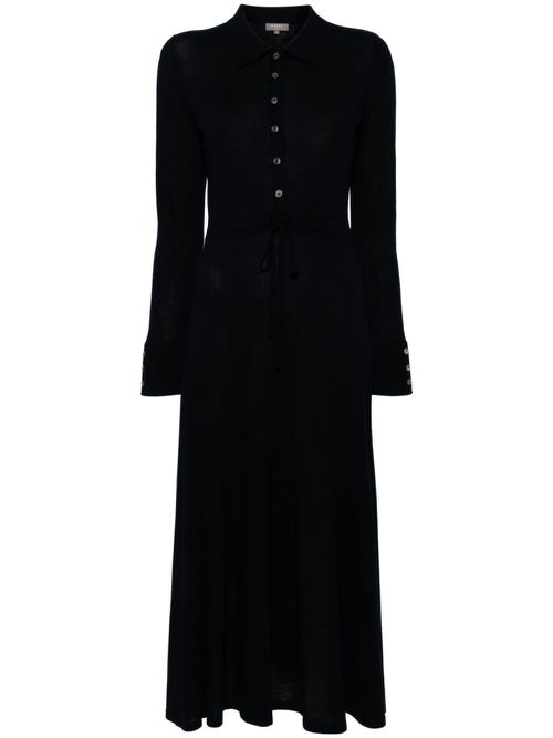 Polo-collar belted dress - Blue