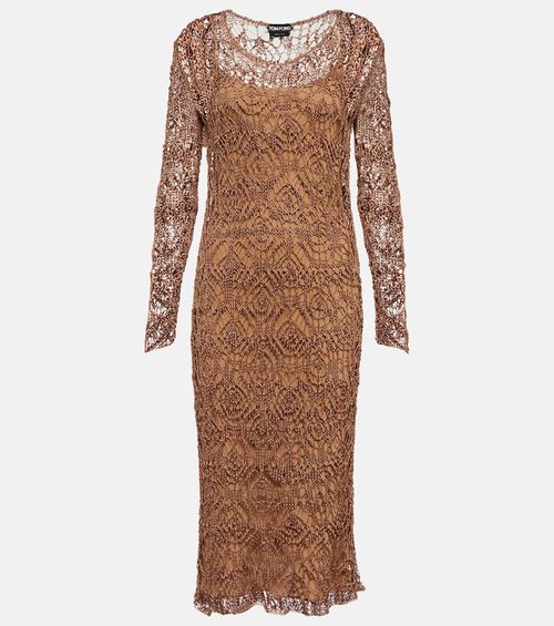 Layered knit midi dress