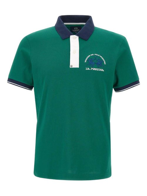 Logo-embroidered polo shirt - Green