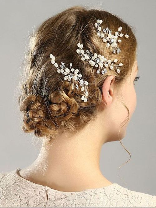 Headpieces Wedding Hairpin Pearl Rhinestone Bridal Hair Accessorie