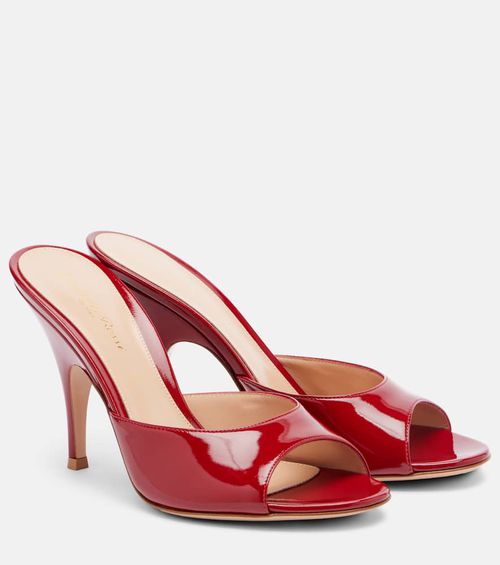 Patent leather mules