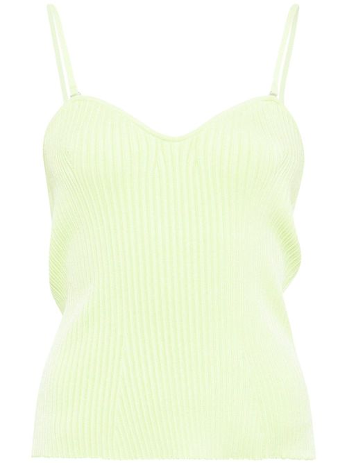 Sweetheart-neck ribbed tank top - Green
