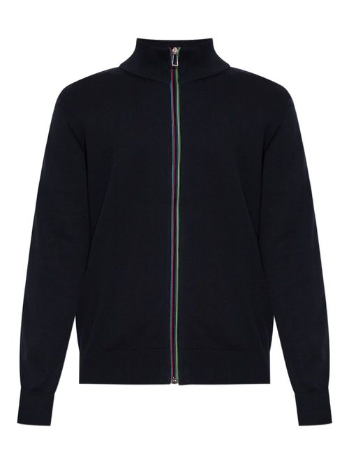 Zip-front high-collar sweatshirt - Black