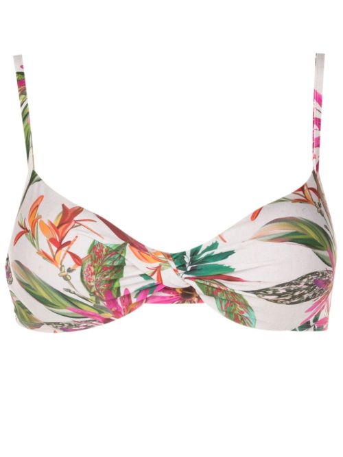 Cassis botanical-print bikini - White